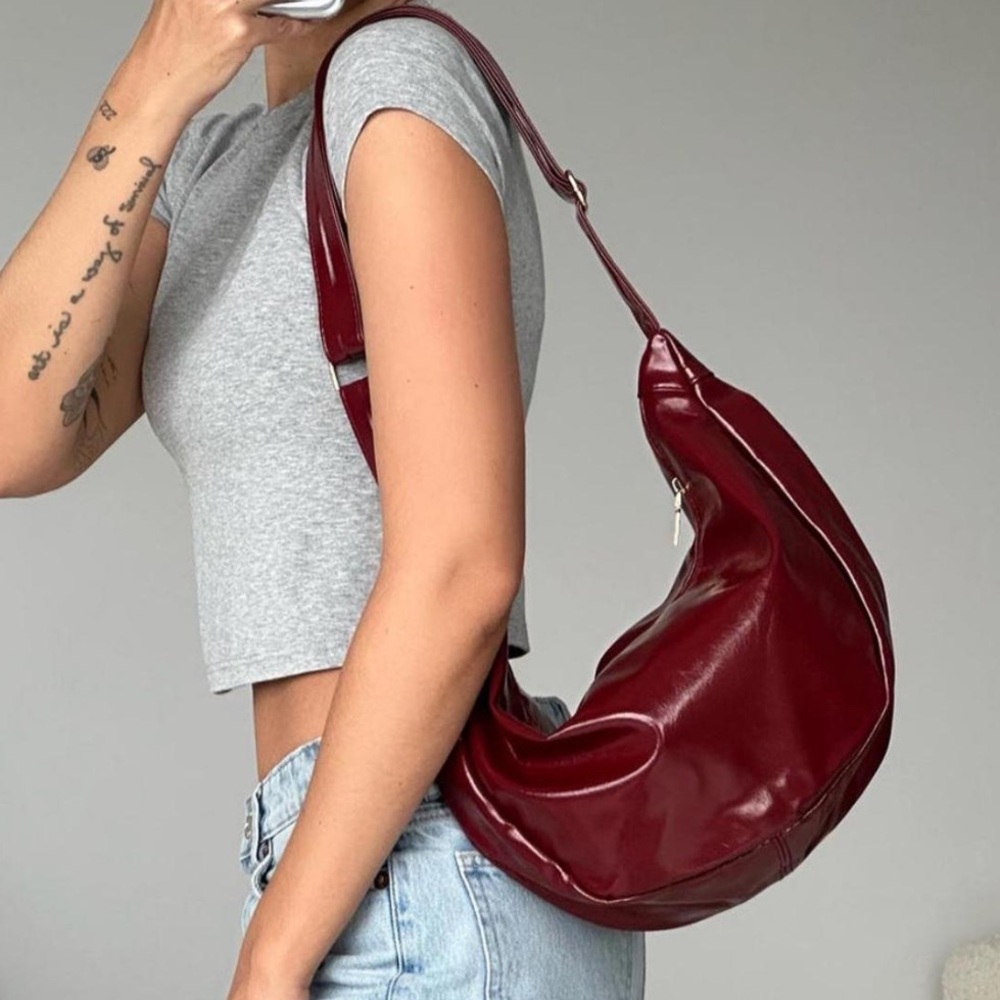 Deep Red Burgundy Shoulder Bag Purse